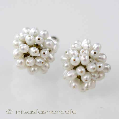 （画像用） マイケルミショー ピアス 真珠・たんぽぽ