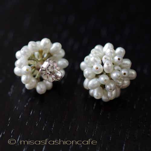 （画像用） マイケルミショー ピアス 真珠・たんぽぽ