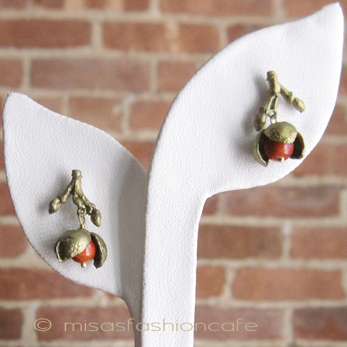 （画像用） マイケルミショー ピアス 珊瑚の木の実