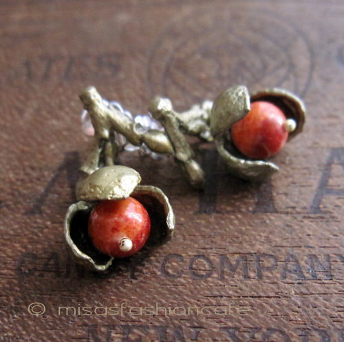 （画像用） マイケルミショー ピアス 珊瑚の木の実