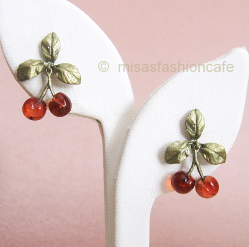 （画像用） マイケルミショー　ピアス ガラスのチェリー再販