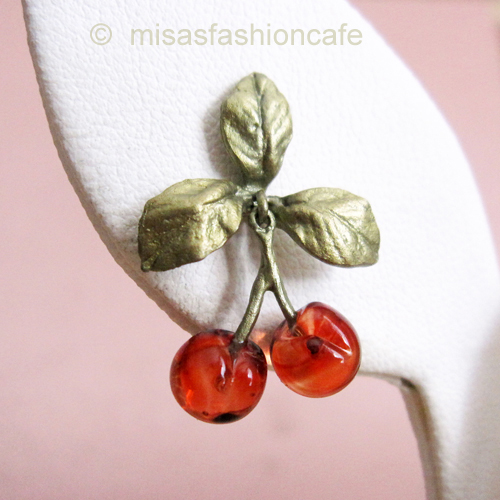 （画像用） マイケルミショー　ピアス ガラスのチェリー再販