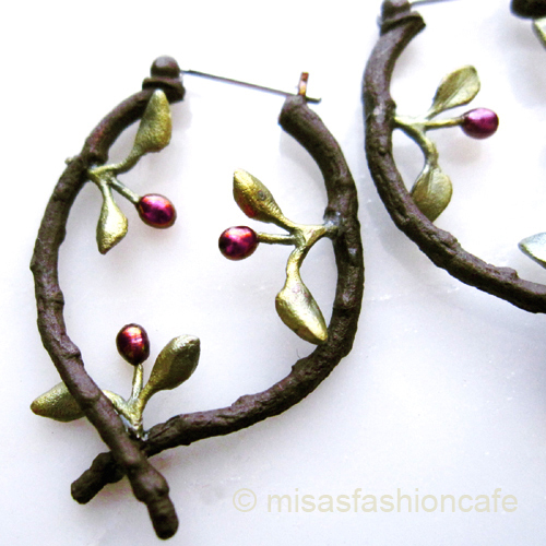 （画像用） Michaud ピアス 小枝・真珠のお花