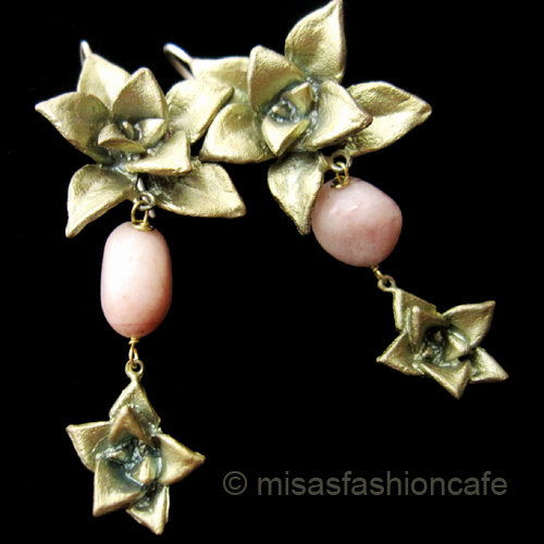 （画像用） Michaud ピアス 天然石 砂漠のローズ