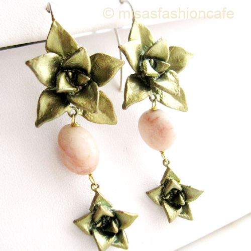 （画像用） Michaud ピアス 天然石 砂漠のローズ