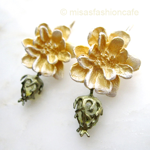 （画像用） Michaud ピアス 24金 イエローローズ