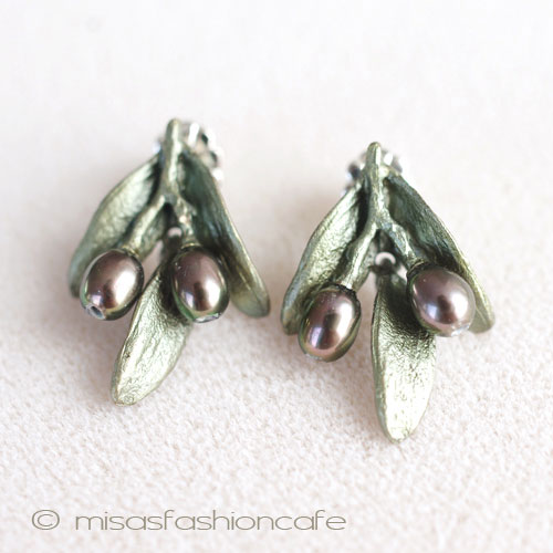 （画像用） マイケルミショーピアス 真珠のオリーブ　再販！