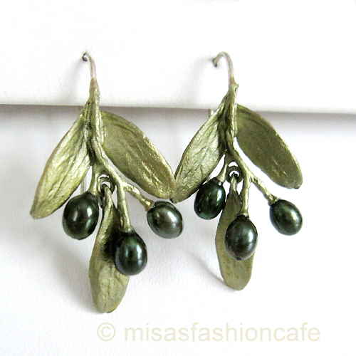 （画像用） マイケルミショー ピアス 　 真珠のオリーブ