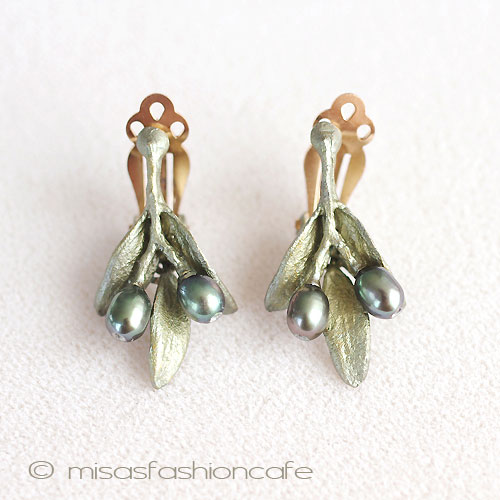 （画像用） マイケルミショー　再販！ オリーブ真珠イヤリング