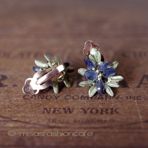 （画像用） マイケルミショー イヤリング 　天然石　藤の花