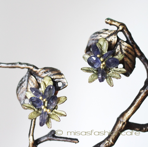 （画像用） マイケルミショー イヤリング 　天然石　藤の花