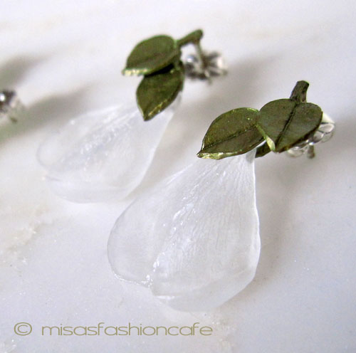 （画像用） マイケルミショー ピアス 　ローズの花びら（ホワイト）