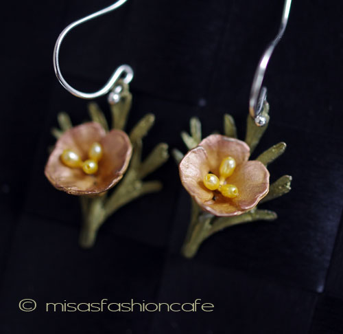 （画像用） マイケルミショー ピアス 予約 真珠ポピーの花