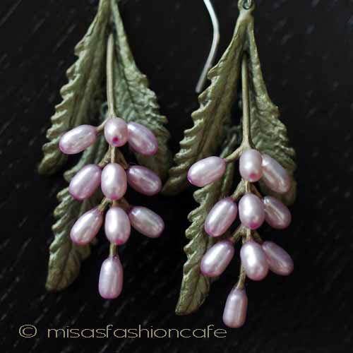 （画像用） Michaud ピアス　 　真珠のラベンダー