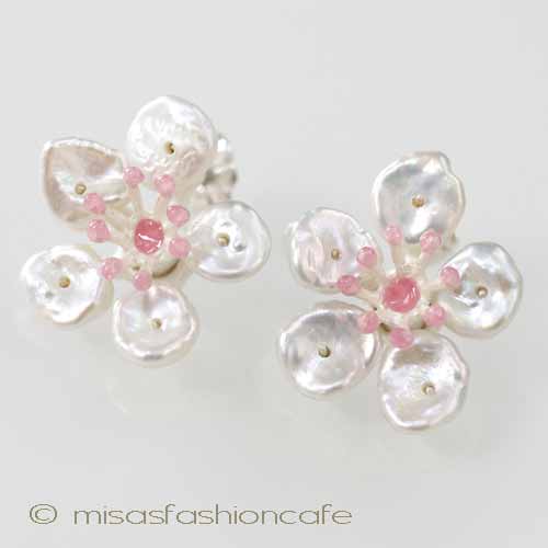 （画像用） Michaud ピアス　再販！　 ケシパールの桜さくら