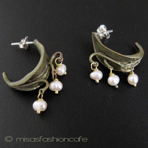 Michaud フープピアス　　 真珠のすずらん - ウインドウを閉じる