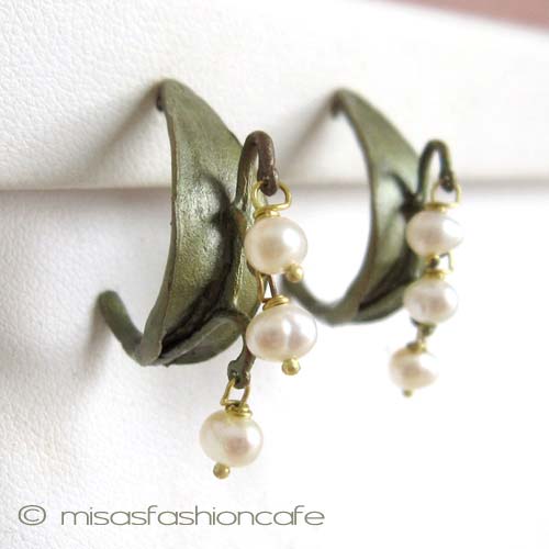 （画像用） Michaud フープピアス　　 真珠のすずらん