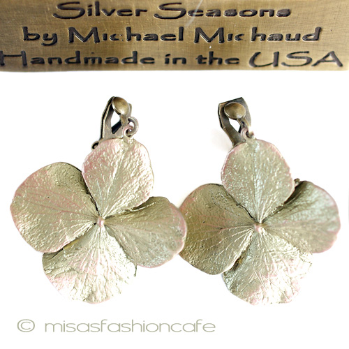 （画像用） マイケルミショー イヤリング 紫陽花アジサイの花