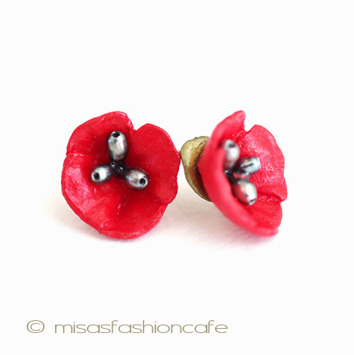 （画像用） マイケルミショー　ピアス 　真珠・ポピー