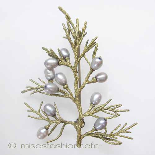 （画像用） マイケルミショー　再販 ！ 真珠松の木ブローチ