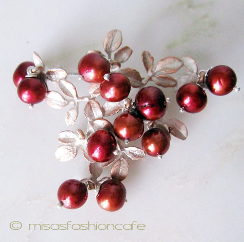（画像用） マイケルミショー ブローチ 　クランベリー　銀製