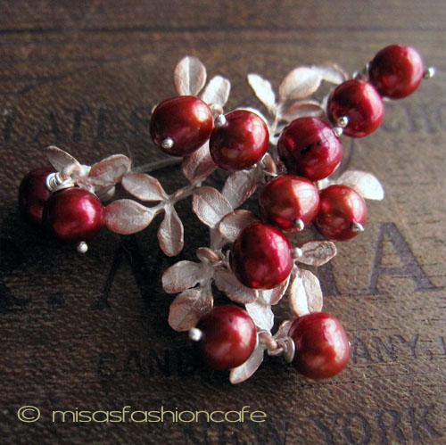 （画像用） マイケルミショー ブローチ 　クランベリー　銀製