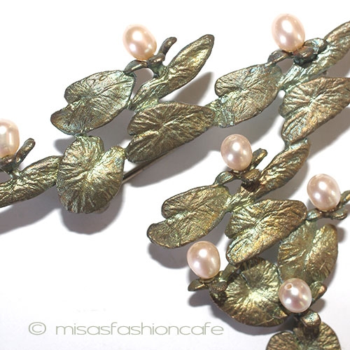 （画像用） マイケルミショー ブローチ 真珠・睡蓮の花 再販！