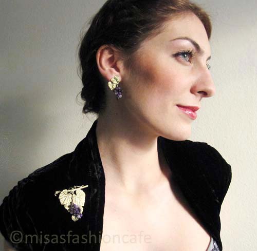 （画像用） Michaud ブローチ アメジスト葡萄