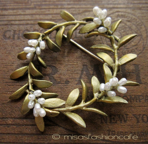 （画像用） マイケルミショー ブローチ 真珠　リース 再販！