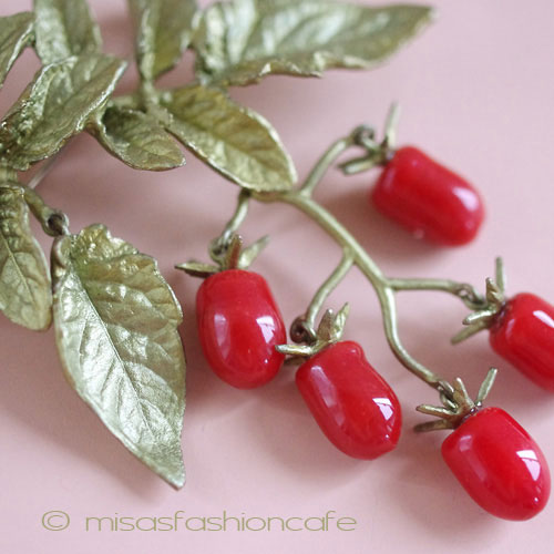 （画像用） Michaud ブローチ ガラスのRomaトマト