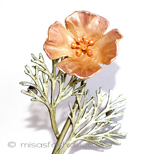 （画像用） マイケルミショーブローチ 真珠ポピーの花　再販！