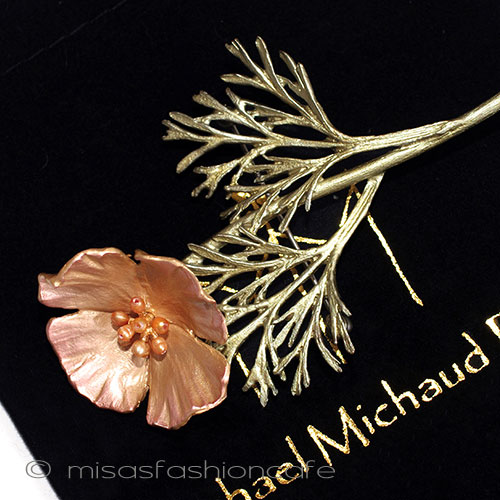 （画像用） マイケルミショーブローチ 真珠ポピーの花　再販！