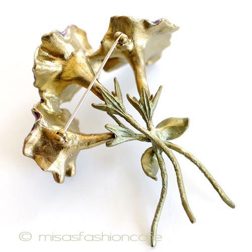 （画像用） マイケルミショー ブローチ 朝顔の花　真珠