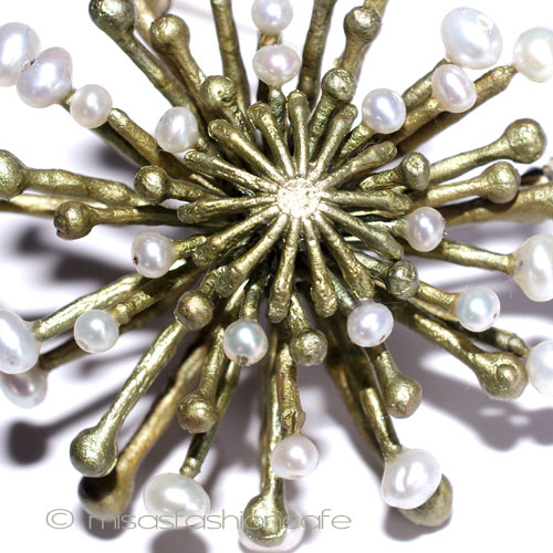 （画像用） マイケルミショー ブローチ 真珠　菊の花　再販