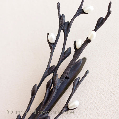 （画像用） Michaud ヘアークリップ 　真珠の猫柳