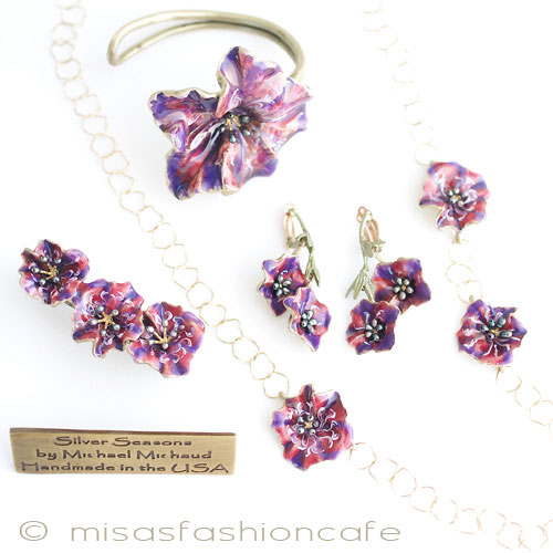 （画像用） マイケルミショー 真珠・朝顔　バレッタ