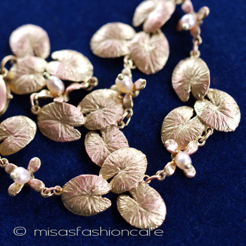 （画像用） マイケルミショー　ブレス 真珠24Kgf　睡蓮の花