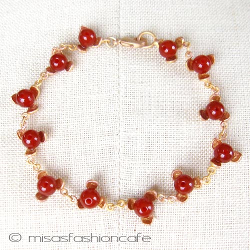 （画像用） Michaud ブレスレット 天然石カーネリアンの実