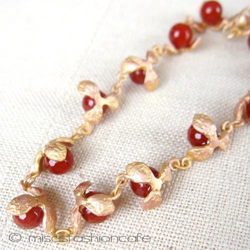 （画像用） Michaud ブレスレット 天然石カーネリアンの実