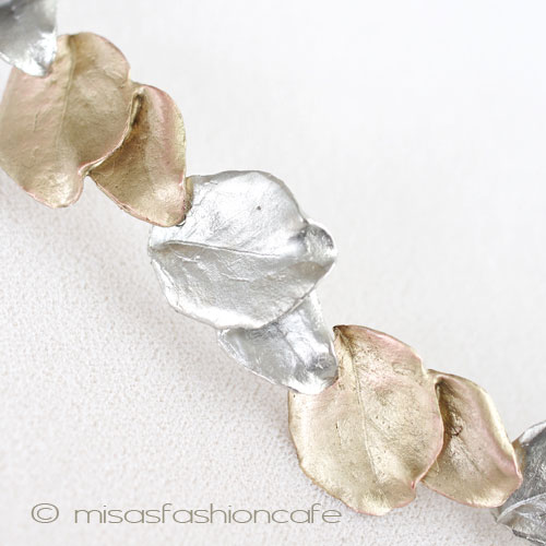 （画像用） Michaud ブレスレット 金銀2トーン・リーフ