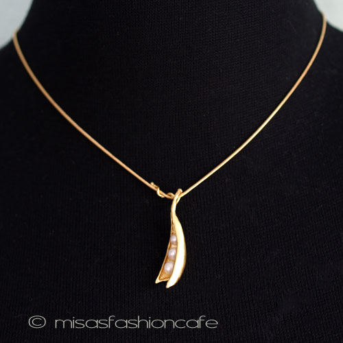 （画像用） マイケルミショー　24Kgp 真珠えんどう豆ネックレス