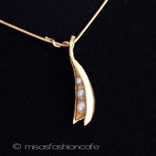 （画像用） マイケルミショー　24Kgp 真珠えんどう豆ネックレス