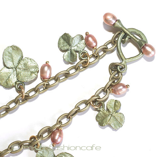 （画像用） マイケルミショー　ブレス 真珠・幸運のクローバー　