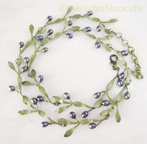 （画像用） Michaud ネックレス オリーブ（真珠）