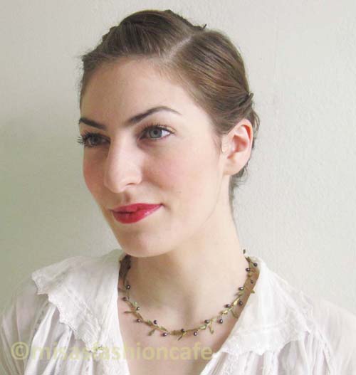 （画像用） Michaud ネックレス オリーブ（真珠）