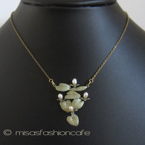 （画像用） Michaud ネックレス 　真珠 睡蓮の花