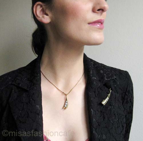 （画像用） マイケルミショー　再販！ ３真珠の豆　ネックレス