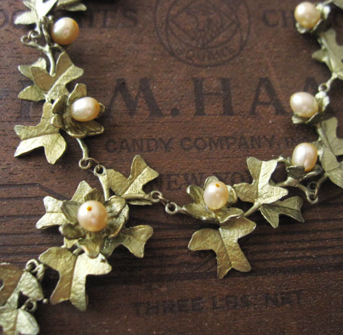 （画像用） マイケルミショー ネックレス 真珠・ポプラ