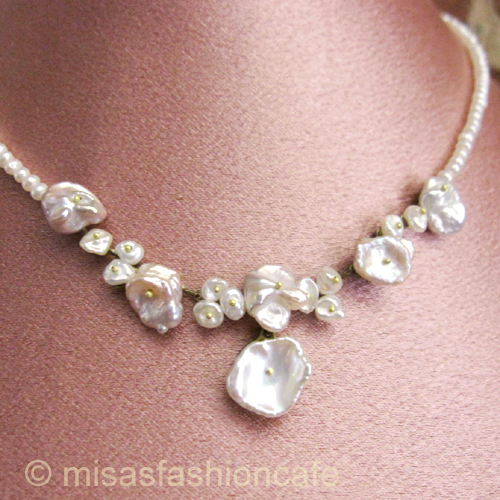 （画像用） マイケルミショー ネックレス 真珠・ケシパール