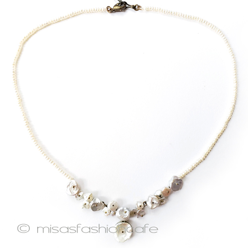 （画像用） マイケルミショー　真珠 ケシパール　ネックレス